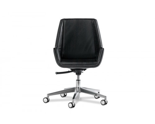 Кресло руководителя Сиена Хром Б | Siena Chrome B Multi-office с низкой спинкой натуральная кожа