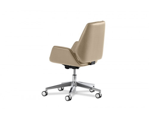 Кресло руководителя Сиена Хром Б | Siena Chrome B Multi-office с низкой спинкой натуральная кожа