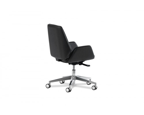 Кресло руководителя Сиена Хром Б | Siena Chrome B Multi-office с низкой спинкой натуральная кожа