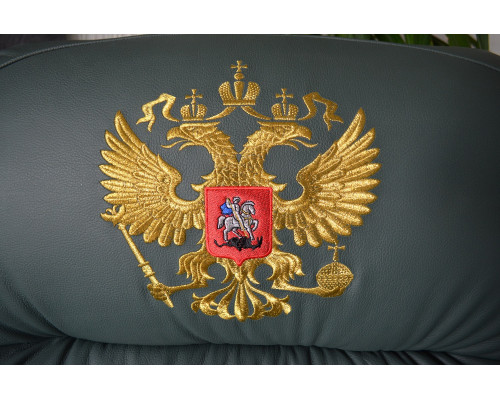 Кресло руководителя Пикассо с гербом (деревянная крестовина)